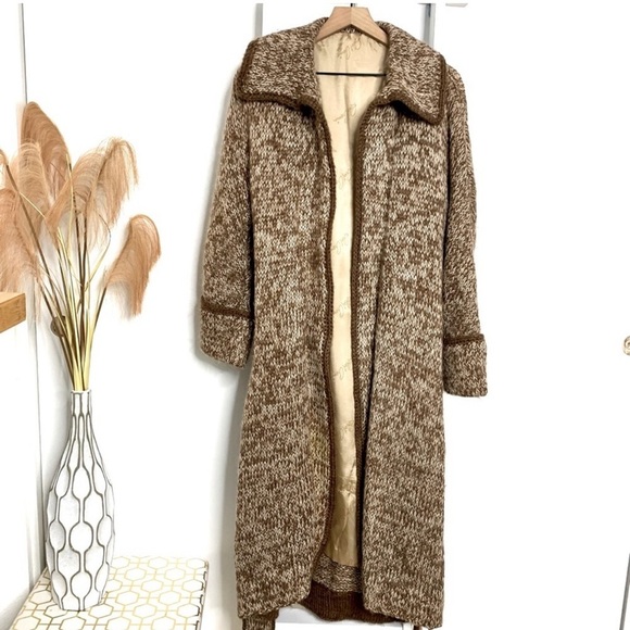 Vintage Robert Chernin Sweater Cardigan Loose Long Winter Autumn Coat Sz Large - Picture 1 of 16